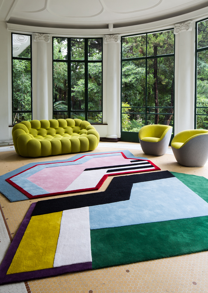 Custom shape rainbow rug